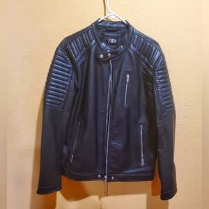 ZARA FAUX LEATHER BIKER JACKET